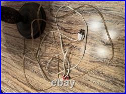 Antique Arts & Crafts 6 Panel Colorful SLAG GLASS Table Lamp UNIQUE re-wired