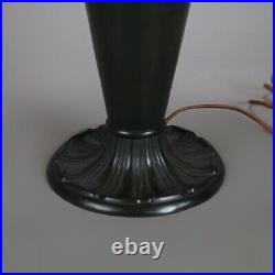 Antique Arts & Crafts Bradley And Hubbard School Slag Glass Table Lamp C1920