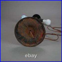 Antique Arts & Crafts Bradley And Hubbard School Slag Glass Table Lamp C1920