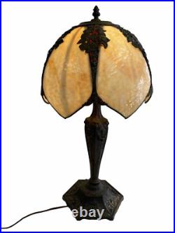 Antique Arts & Crafts Bradley & Hubbard School Slag Glass Table Lamp c1920 Antique Arts & Crafts Bradley & Hubbard School Slag Glass Table Lamp c1920