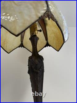Antique Arts & Crafts Bradley & Hubbard School Slag Glass Table Lamp c1920 Antique Arts & Crafts Bradley & Hubbard School Slag Glass Table Lamp c1920