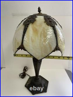 Antique Arts & Crafts Bradley & Hubbard School Slag Glass Table Lamp c1920 Antique Arts & Crafts Bradley & Hubbard School Slag Glass Table Lamp c1920