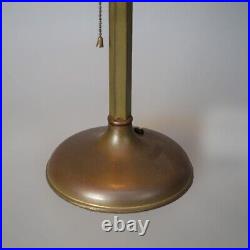 Antique Arts & Crafts Bradley & Hubbard Slag Glass Table Lamp Circa 1920