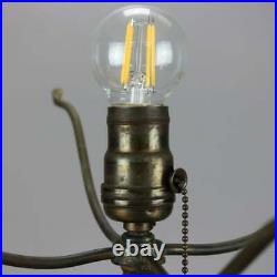 Antique Arts & Crafts Bradley & Hubbard Two-Tone Slag Glass Lamp c1920