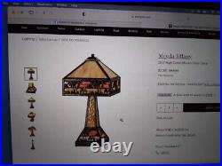 Antique Arts & Crafts Camel Pyramid Palms Egypt Mission Slag Glass Table Lamp