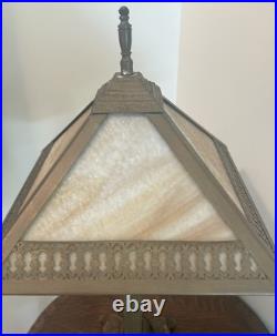 Antique Arts & Crafts Carmel Slag Glass Table Lamp 22 c 1910-1920 Antique Arts & Crafts Carmel Slag Glass Table Lamp 22 c 1910-1920