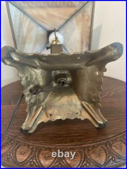 Antique Arts & Crafts Carmel Slag Glass Table Lamp 22 c 1910-1920 Antique Arts & Crafts Carmel Slag Glass Table Lamp 22 c 1910-1920