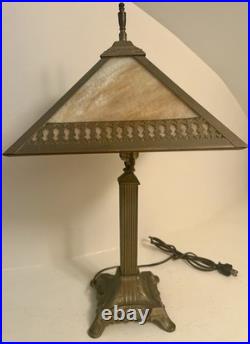 Antique Arts & Crafts Carmel Slag Glass Table Lamp 22 c 1910-1920 Antique Arts & Crafts Carmel Slag Glass Table Lamp 22 c 1910-1920