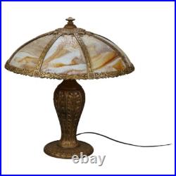 Antique Arts & Crafts Carmel Slag Glass Table Lamp Circa 1920