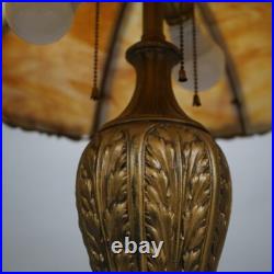 Antique Arts & Crafts Carmel Slag Glass Table Lamp Circa 1920