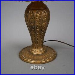 Antique Arts & Crafts Carmel Slag Glass Table Lamp Circa 1920