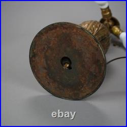 Antique Arts & Crafts Carmel Slag Glass Table Lamp Circa 1920