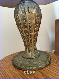 Antique Arts & Crafts Carmel Slag Glass Table Lamp Circa 1920 No Shade