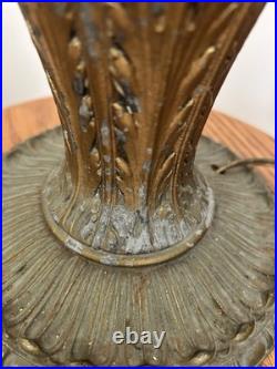Antique Arts & Crafts Carmel Slag Glass Table Lamp Circa 1920 No Shade