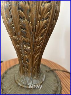 Antique Arts & Crafts Carmel Slag Glass Table Lamp Circa 1920 No Shade