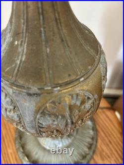 Antique Arts & Crafts Carmel Slag Glass Table Lamp Circa 1920 No Shade