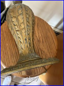Antique Arts & Crafts Carmel Slag Glass Table Lamp Circa 1920 No Shade Antique Arts & Crafts Carmel Slag Glass Table Lamp Circa 1920 No Shade