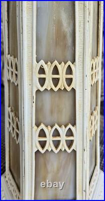 Antique Arts & Crafts Charles Parker Slag Glass 14.5 h Base Only