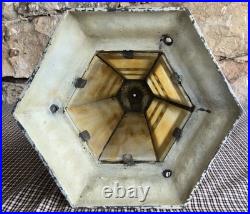 Antique Arts & Crafts Charles Parker Slag Glass 14.5 h Base Only