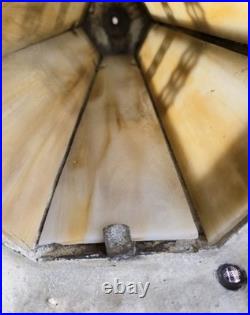 Antique Arts & Crafts Charles Parker Slag Glass 14.5 h Base Only