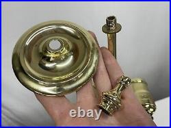 Antique Arts Crafts Deco Table Lamp For Reverse Painted Slag Stained Glass Shade