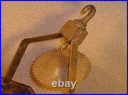 Antique Arts & Crafts Era Square Frame Slag Glass Hanging Oil Lampfor Restor