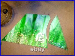 Antique Arts & Crafts Era Square Frame Slag Glass Hanging Oil Lampfor Restor