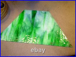 Antique Arts & Crafts Era Square Frame Slag Glass Hanging Oil Lampfor Restor