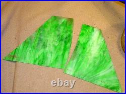 Antique Arts & Crafts Era Square Frame Slag Glass Hanging Oil Lampfor Restor