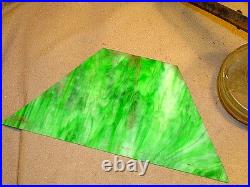 Antique Arts & Crafts Era Square Frame Slag Glass Hanging Oil Lampfor Restor