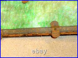 Antique Arts & Crafts Era Square Frame Slag Glass Hanging Oil Lampfor Restor Antique Arts & Crafts Era Square Frame Slag Glass Hanging Oil Lampfor Restor