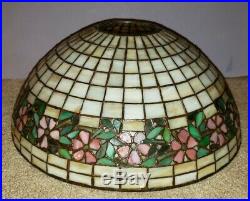 Antique Arts & Crafts Handel Leaded Slag Stained Glass Table Lamp