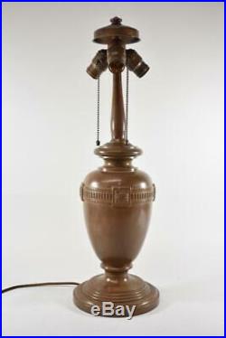 Antique Arts & Crafts Handel Slag Glass Table Lamp Base