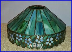 Antique Arts & Crafts Handel / Unique Leaded Slag Stained Glass Table Lamp