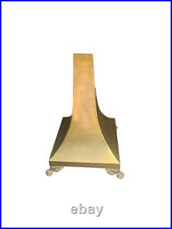 Antique Arts Crafts Mission Table Lamp Green Slag Glass Brass