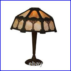 Antique Arts & Crafts Slag Glass Lamp C1910
