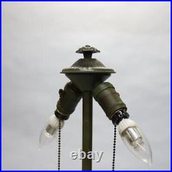 Antique Arts & Crafts Slag Glass Table Lamp, Bradley & Hubbard School, c1920