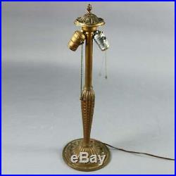 Antique Arts & Crafts Stylized Floral Slag Glass Lamp by Bradley & Hubbard c1920