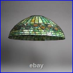 Antique Arts & Crafts Tiffany School Acorn Leaded Slag Glass Lampshade C1910