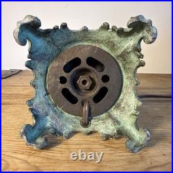 Antique Arts & Crafts Tree Overlay Slag Glass Boudoir Lamp
