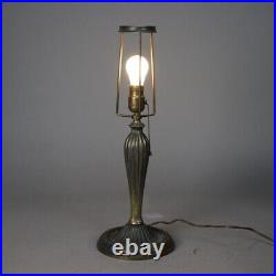 Antique Arts & Crafts Two-Tone Slag Glass Lamp, circa 1910