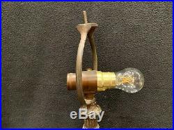 Antique Arts and Crafts/Art Nouvea Daisies Design Rainaud Signe Slag Glass LAMP