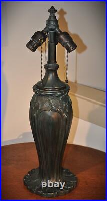 Antique Arts and Crafts Bradley Hubbard Ginkgo Leaf Slag Glass Lamp Handel Style