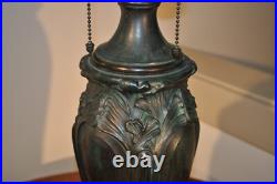 Antique Arts and Crafts Bradley Hubbard Ginkgo Leaf Slag Glass Lamp Handel Style