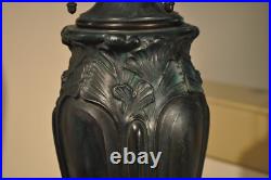 Antique Arts and Crafts Bradley Hubbard Ginkgo Leaf Slag Glass Lamp Handel Style