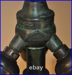 Antique Arts and Crafts Bradley Hubbard Ginkgo Leaf Slag Glass Lamp Handel Style