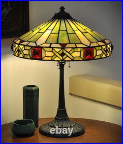 Antique Arts and Crafts Wilkinson Lamp Jeweled Leaded Lamp Antique Arts and Crafts Wilkinson Lamp Jeweled Leaded Lamp