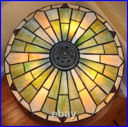 Antique Arts and Crafts Wilkinson Lamp Jeweled Leaded Lamp