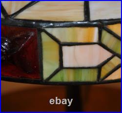 Antique Arts and Crafts Wilkinson Lamp Jeweled Leaded Lamp