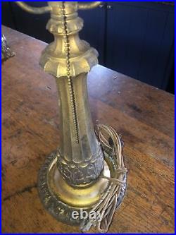 Antique BASE Only table lamp for Slag or Stained Glass Shade